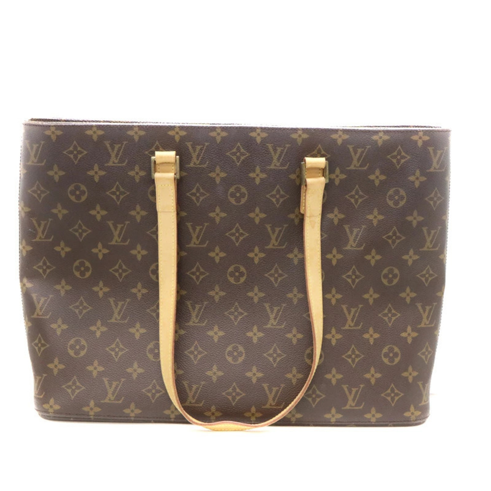 LOUIS VUITTON Luco Shoulder Bag Monogram Canvas Tote Brown LV